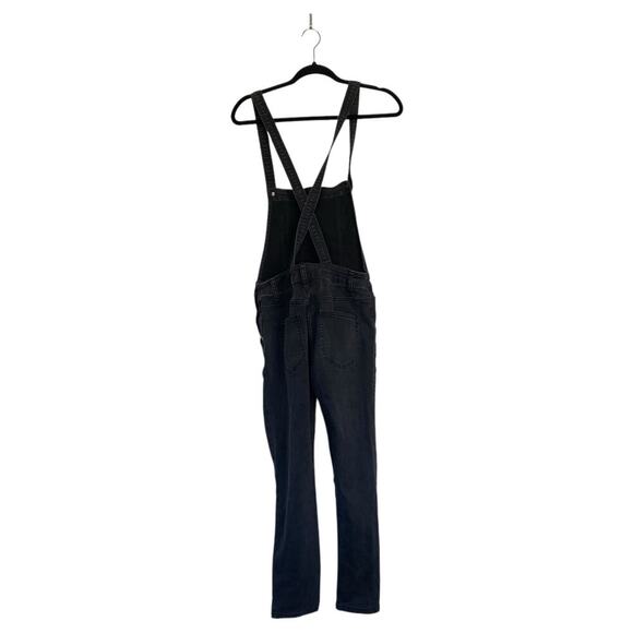 FREE PEOPLE Gray Denim Overalls Size 26 Skinny Ankle Eclipse Black Wash Boho - Picture 4 of 9